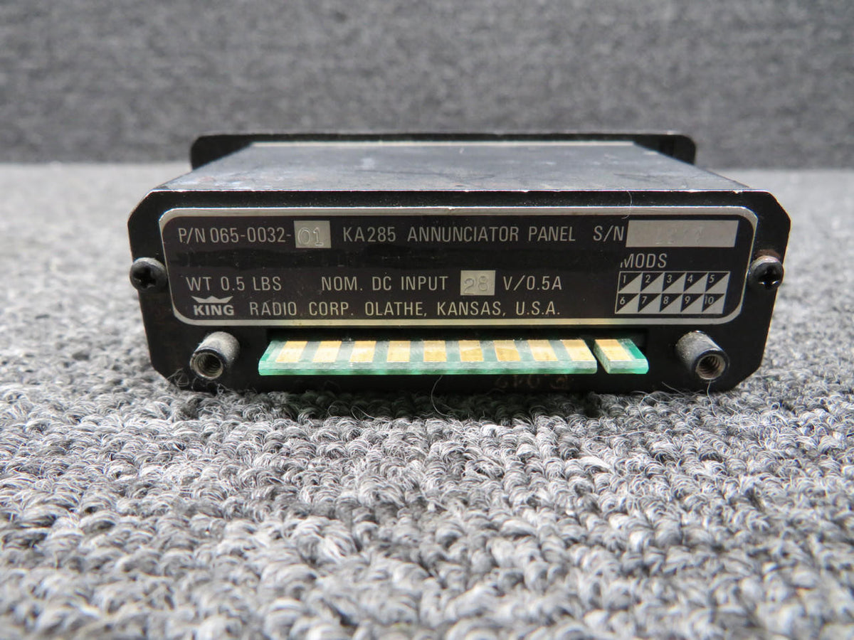 King Radio 065-0032-01 King Radio KA-285 Annunciator Pannel (Damaged Face)