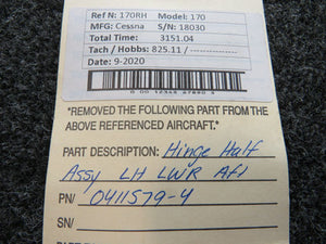 0411579-4 Cessna 170 Hinge Assembly LH LWR AFT
