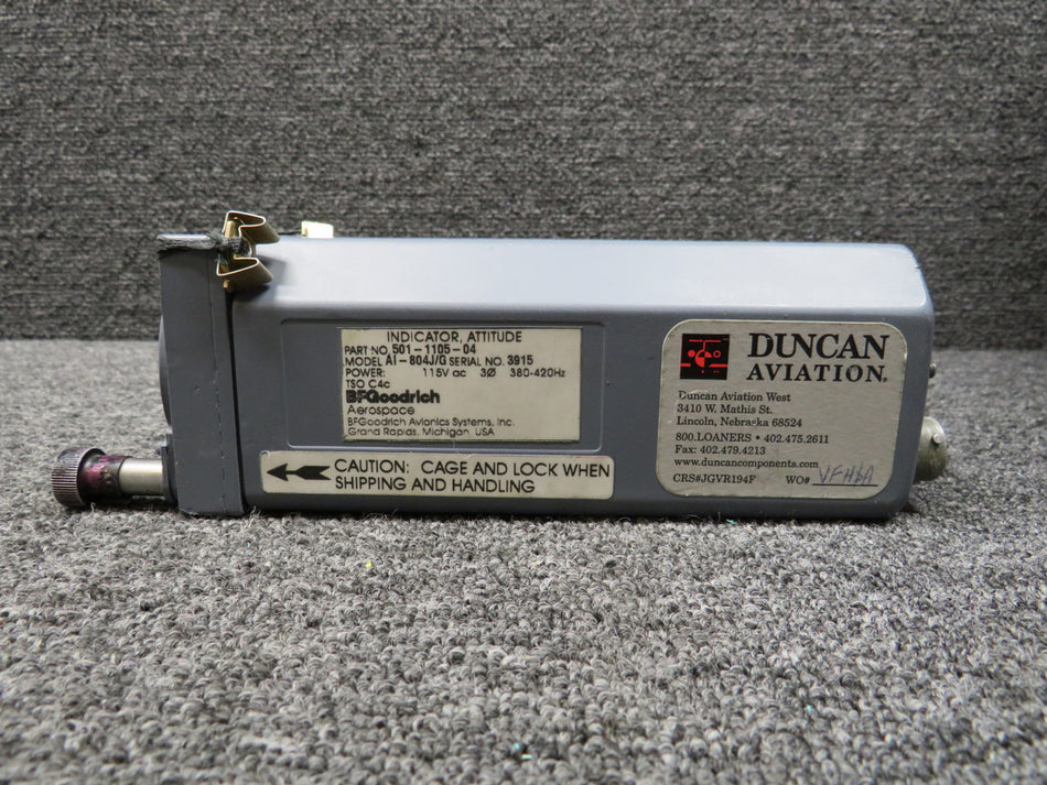 501-1105-04 BF Goodrich AI-804J-G Attitude Gyroscope Indicator (115V)