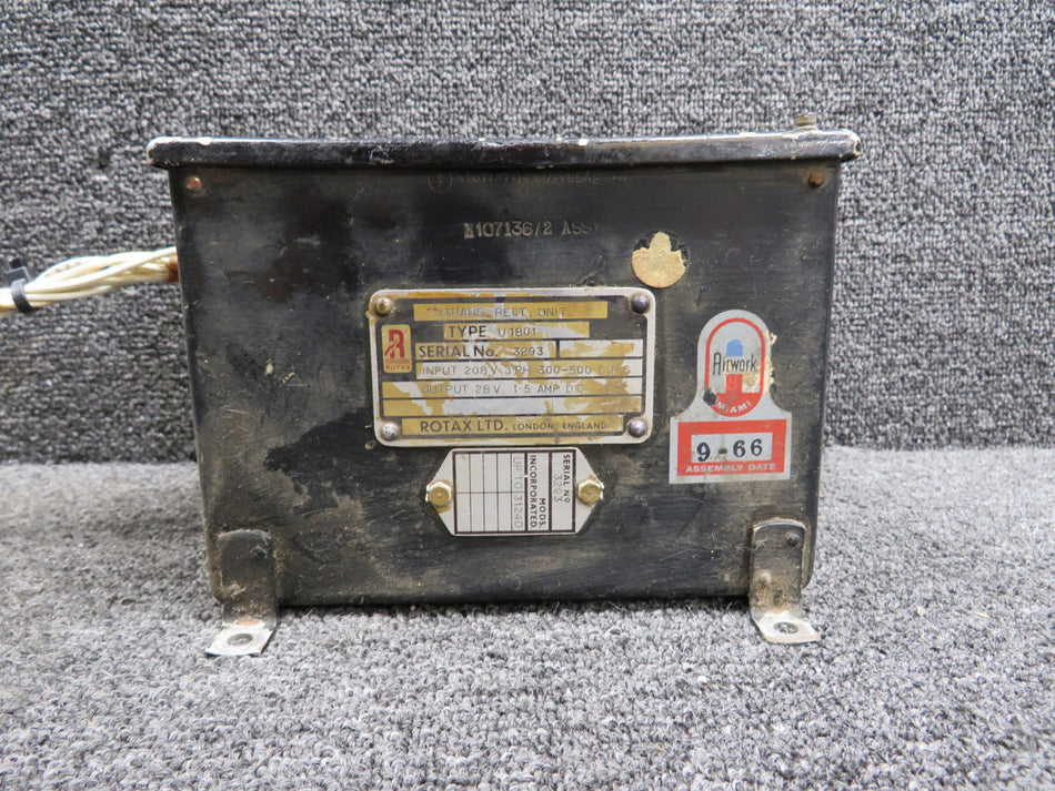 U-1801 Rotax Trans Rectifier Unit with Modifications (28V)