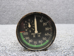 S-201-5 Gates Learjet Percent RPM Tachometer Indicator (Worn Paint)