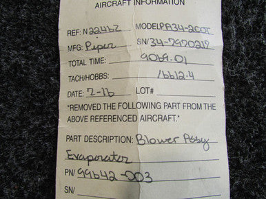 99642-003 Piper PA34-200T Blower Assembly Evaporator