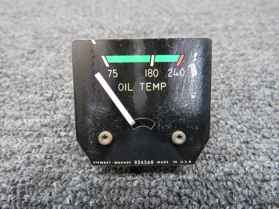 826568 Stewart-Warner Oil Temperature Indicator (Worn Face)