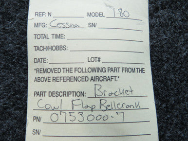 0753000-7 Cessna 180 Cowl Flap Bellcrank Bracket
