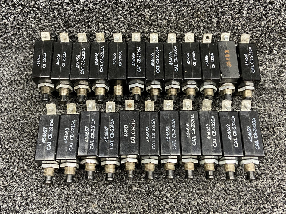 Wood Electric Push to Reset Circuit Breaker Set (Amps: 5, 10, 15, 20, 30)