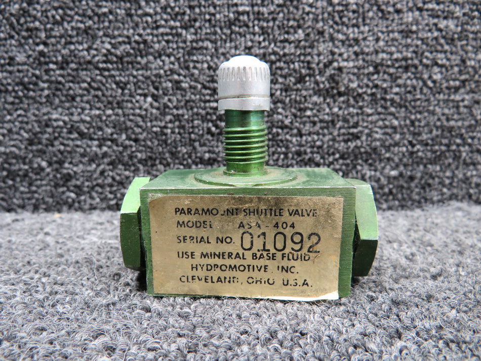 ASA-404 (Alt: 50-380079-3) Beech King Air E90 Hydromotive Inc. Paramount Shuttle Valve