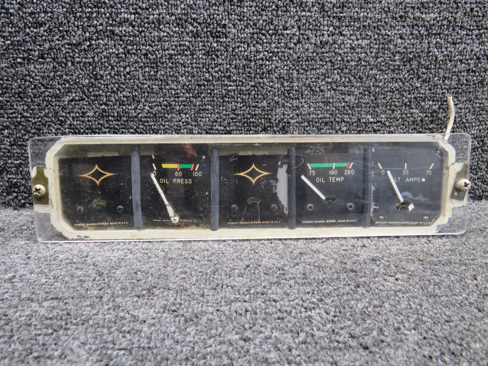 95241-011 Piper PA-32-300 Instrument Cluster (Chipped Casing & Worn Indicators)