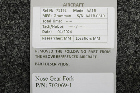 Grumman 702069-1 Grumman AA1B Nose Gear Fork