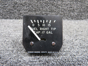 819475 Stewart-Warner Right Fuel Tip Indicator (17 Gallon Cap)