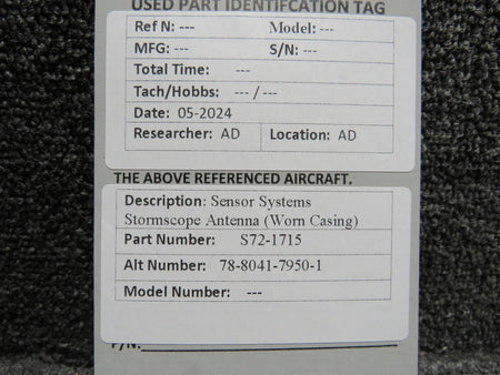 Sensor Systems S72-1715 (Alt: 78-8041-7950-1) Sensor Systems Stormscope Antenna (Worn Casing)