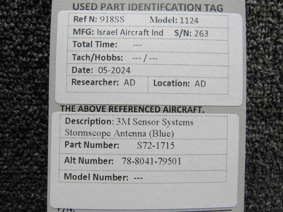 3M, Sensor Systems S72-1715 (Alt: 78-8041-79501) 3M Sensor Systems Stormscope Antenna (Blue)