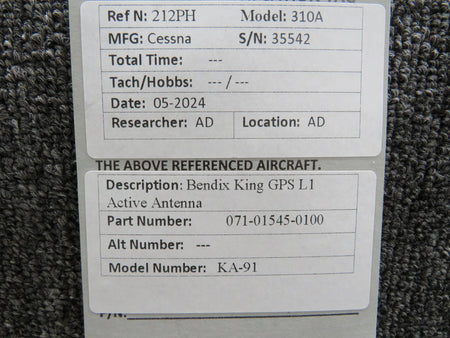 Bendix King 071-01545-0100 Bendix King KA-91 GPS L1 Active Antenna