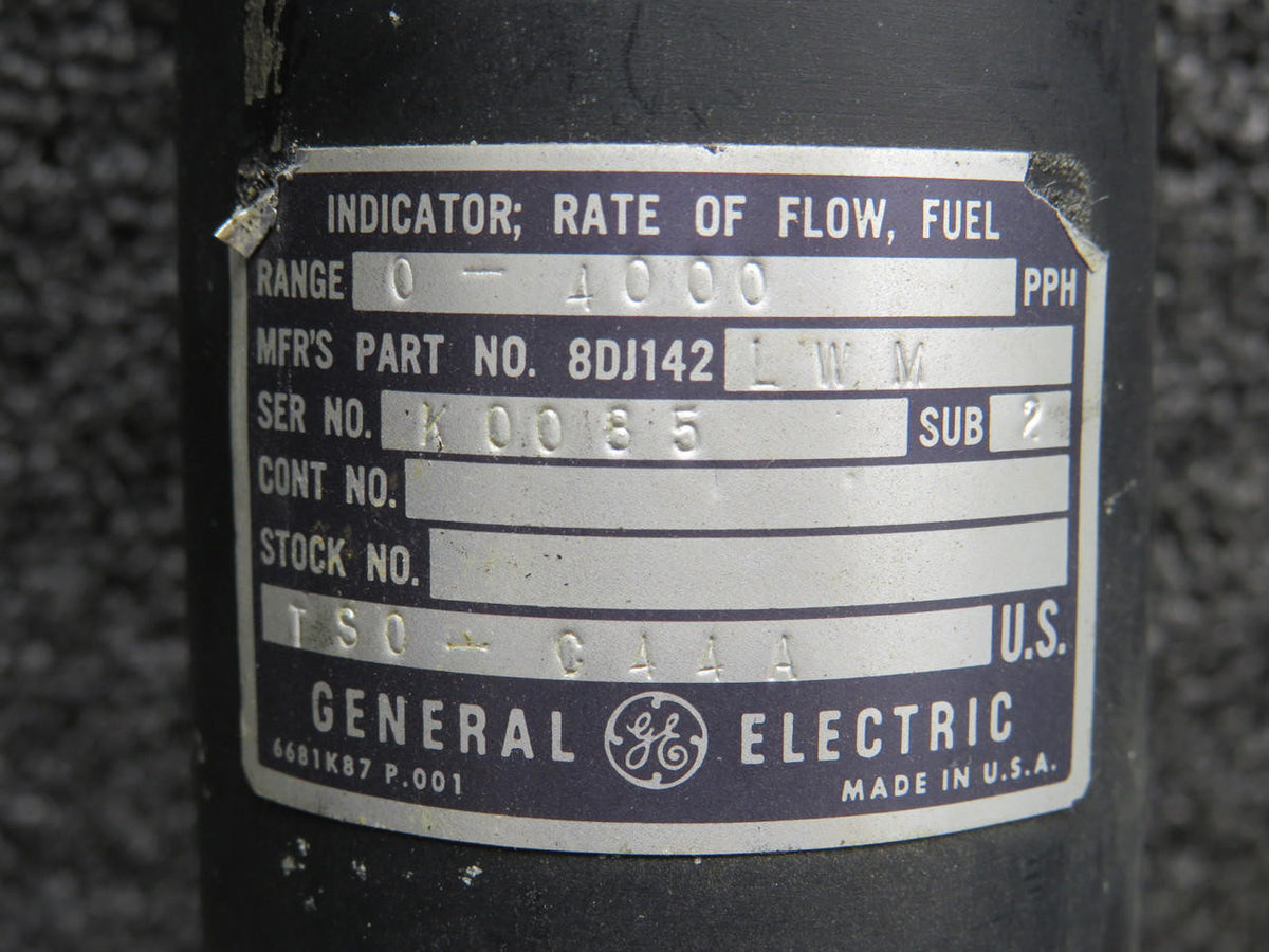 General Electric 8DJ142-LWM General Electric Fuel Flow Indicator (Range: 0-4000)