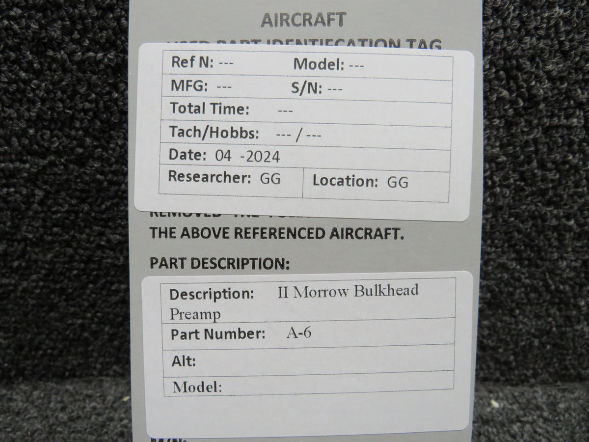 Morrow Inc. A-6 II Morrow Bulkhead Preamp Antenna Coupler