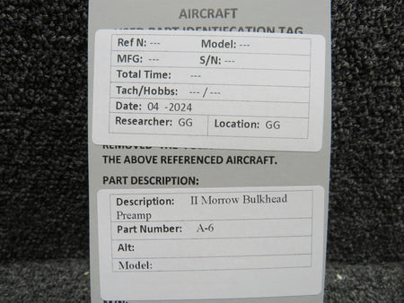 Morrow Inc. A-6 II Morrow Bulkhead Preamp Antenna Coupler