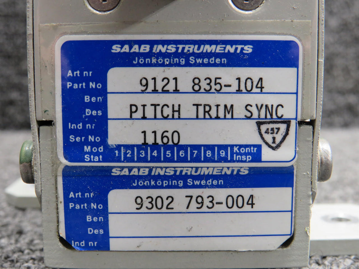 SAAB Aircraft Parts 9121-835-104 (Alt: 9302-793-004) Saab Pitch Trim Synchronizer