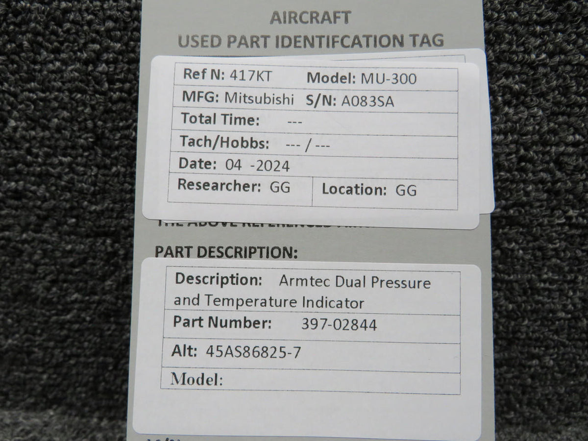 Armtec 397-02844 (Alt: 45AS86825-7) Armtec Dual Pressure and Temperature Indicator