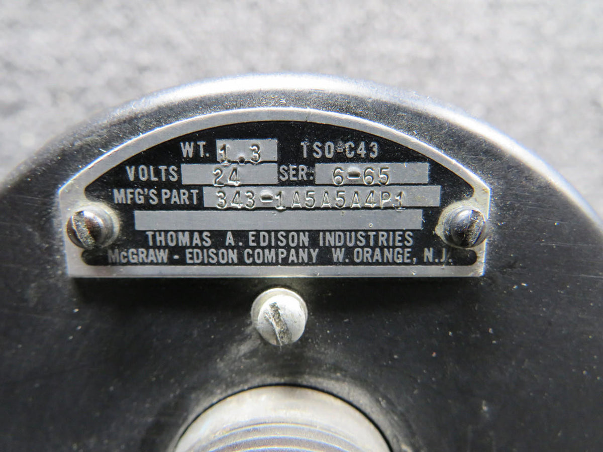 Thomas Edison 343-1A5A5A4P1 Thomas Edison Dual Oil Temp and Fuel Temp Indicator (Worn Face)