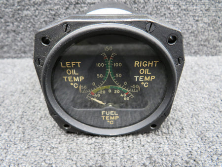 Thomas Edison 343-1A5A5A4P1 Thomas Edison Dual Oil Temp and Fuel Temp Indicator (Worn Face)