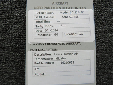 Lewis 162LC612 Lewis Outside Air Temperature Indicator