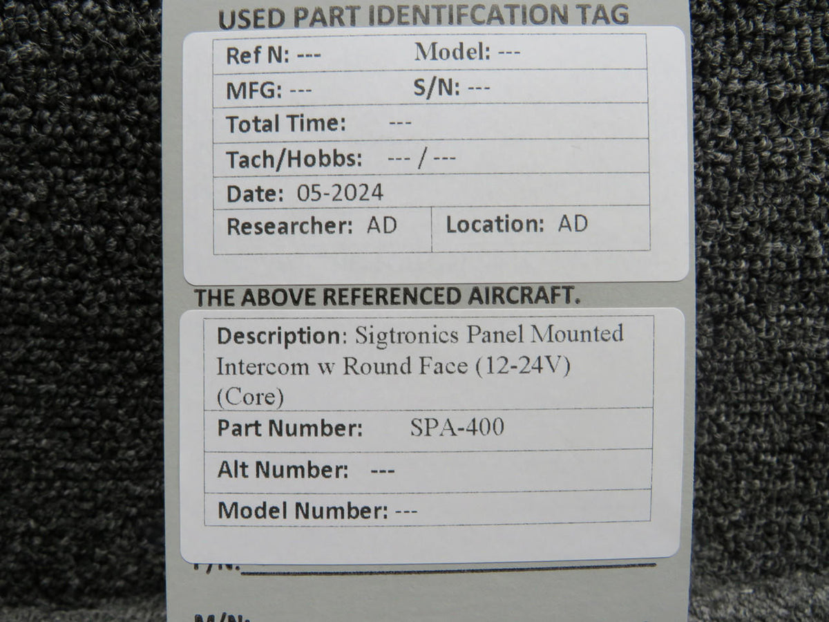 Sigtronics SPA-400 Sigtronics Panel Mounted Intercom w Round Face (12-24V) (Core)