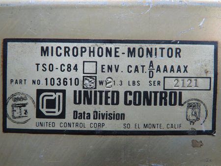 United Control 103610-2 United Control Microphone Monitor