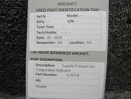 Learjet S-207-8 LearJet Exhaust Gas Temperature Indicator