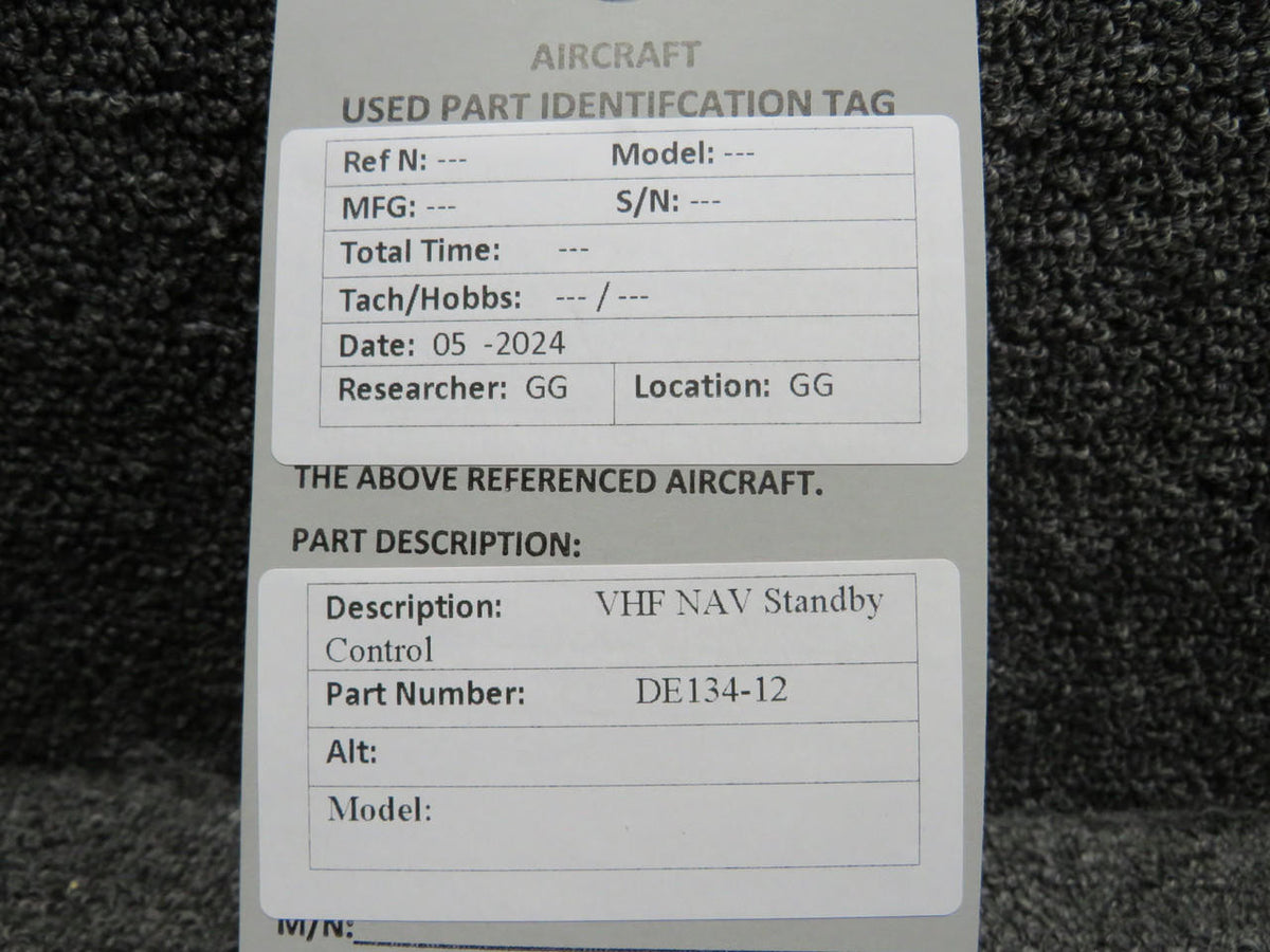Does Not Apply DE134-12 VHF NAV Standby Control