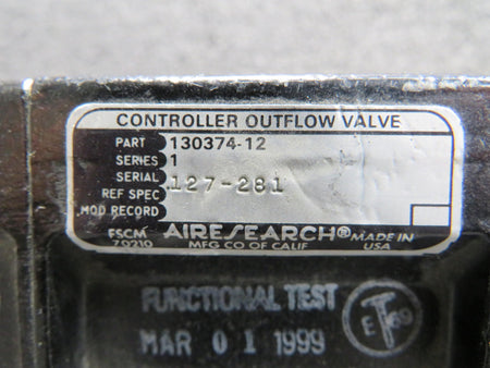 Airesearch 130374-12 Airesearch Outflow Valve Controller