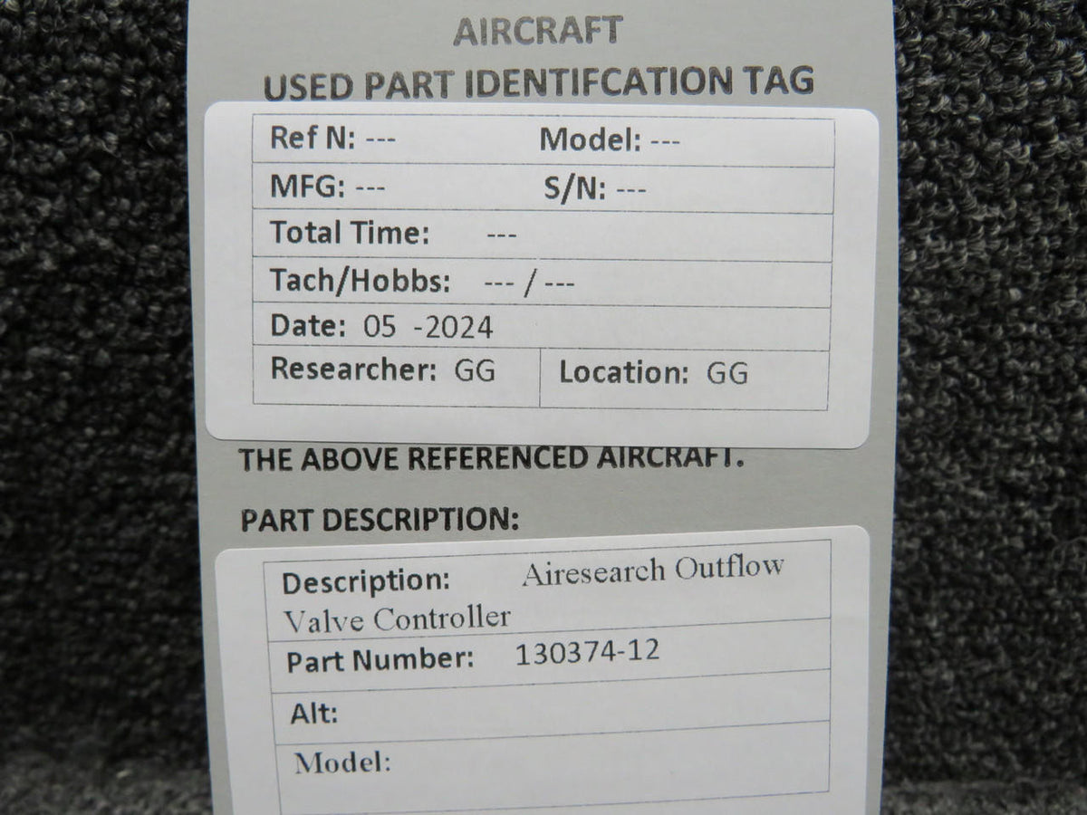 Airesearch 130374-12 Airesearch Outflow Valve Controller