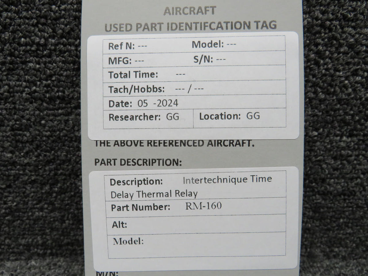 Intertechnique RM-160 Intertechnique Time Delay Thermal Relay