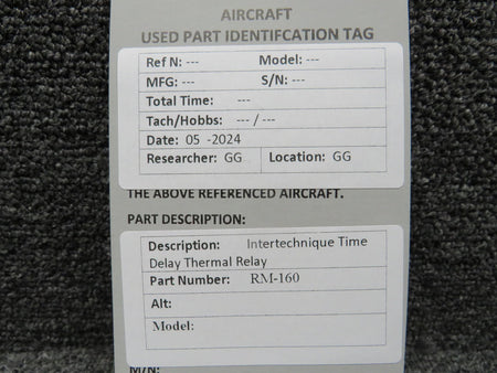 Intertechnique RM-160 Intertechnique Time Delay Thermal Relay
