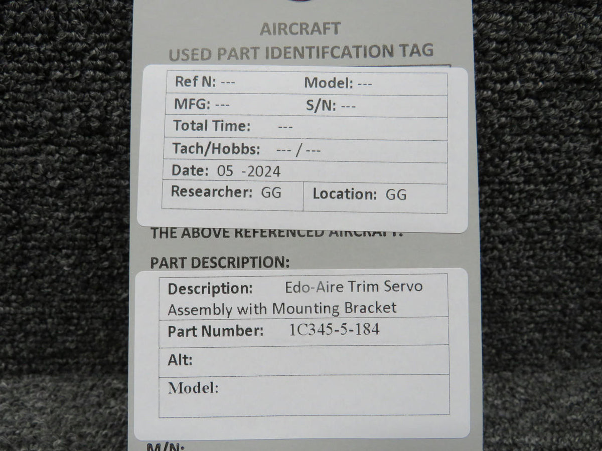 Edo-Aire 1C345-5-184 Edo-Aire Trim Servo Assembly with Mounting Bracket