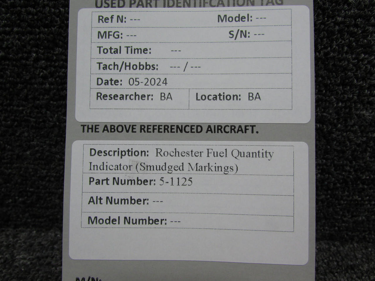 Rochester 5-1125 Rochester Fuel Quantity Indicator (Smudged Markings)