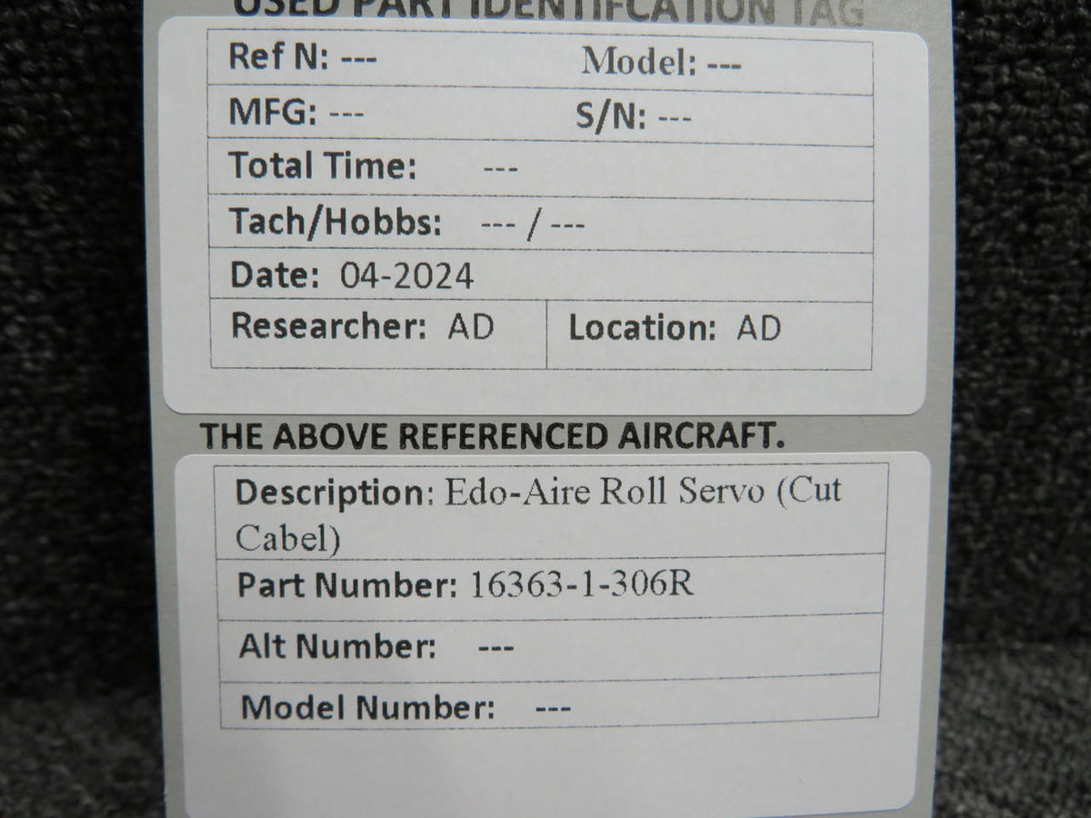 Edo-Aire 16363-1-306R Edo-Aire Roll Servo (Cut Cabel)