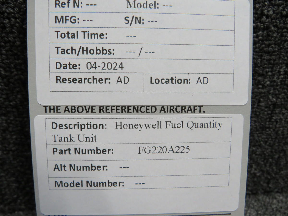 Honeywell FG220A225 Honeywell Fuel Quantity Tank Unit