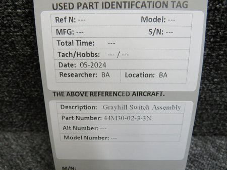 Gray Hill 44M30-02-3-3N Grayhill Switch Assembly