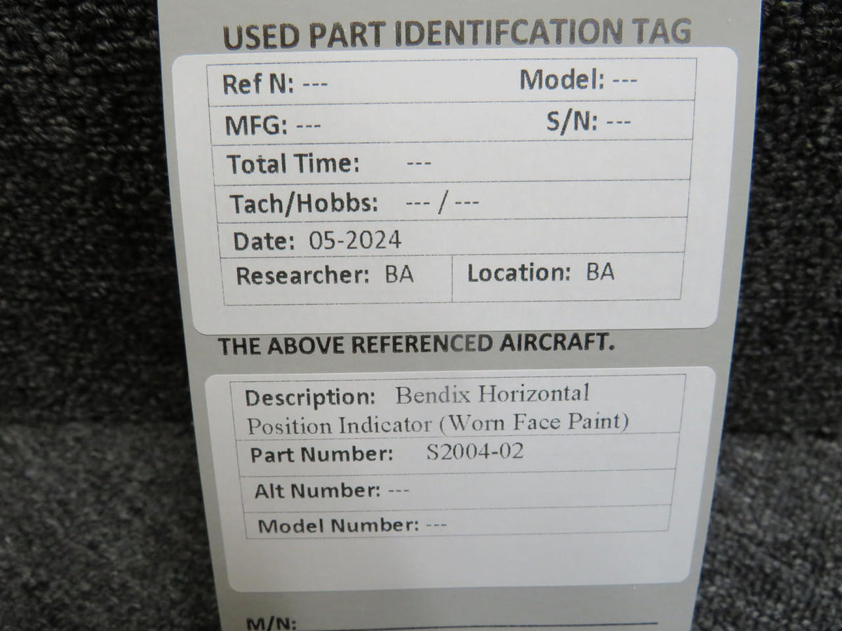 Bendix S2004-02 Bendix Horizontal Position Indicator (Worn Face Paint)