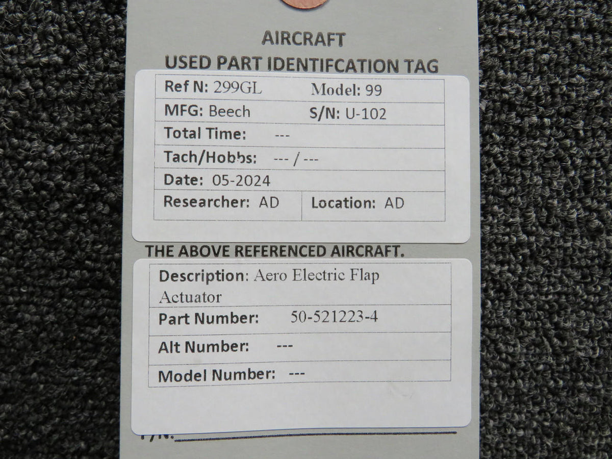 Aero Electric 50-521223-4 Aero Electric Flap Actuator Assembly