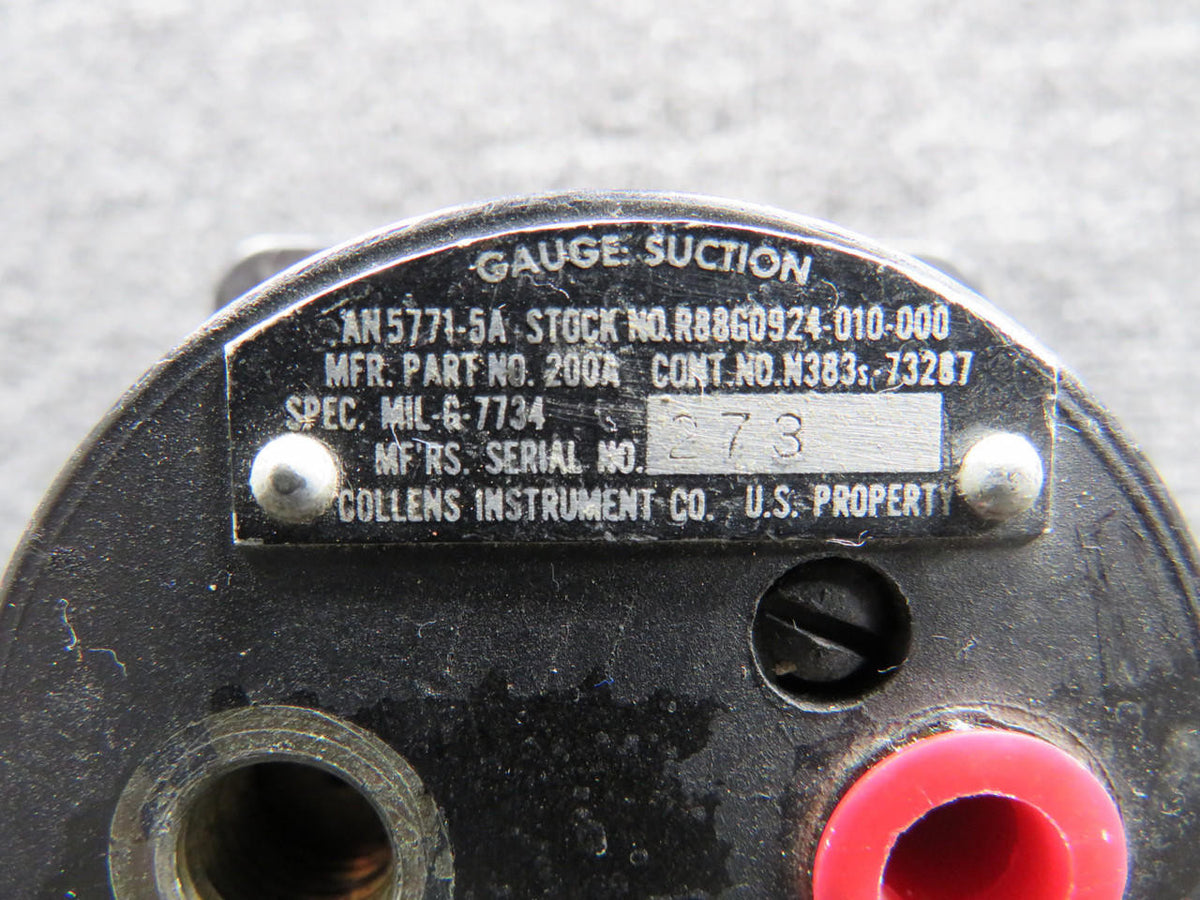 Collens 200A Collens AN5771-5A Suction Indicator (Worn Inner Face)