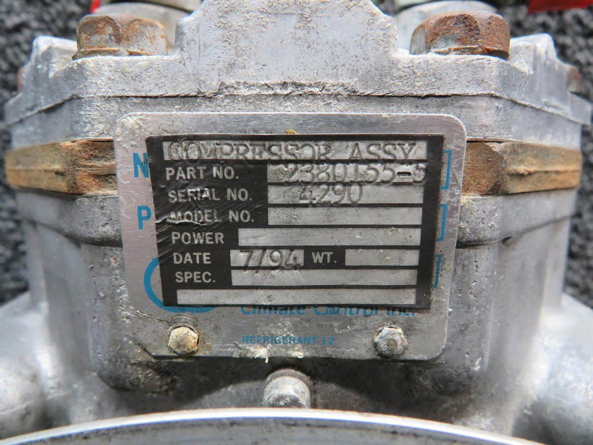 Learjet 2380155-5, 2314177-1 Learjet 25 AC Compressor Assembly with Pulley