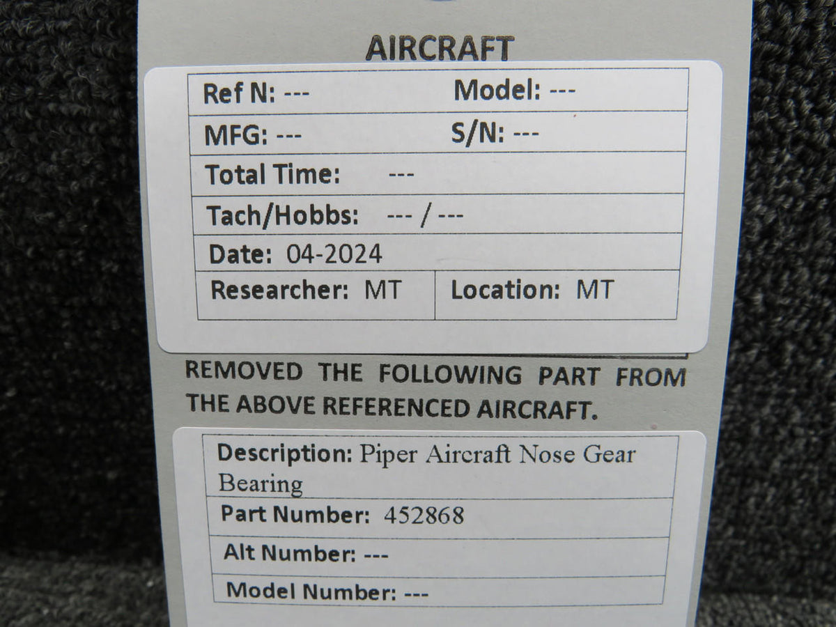 Piper Aircraft Parts 452868 Piper Aircraft Nose Gear Bearing