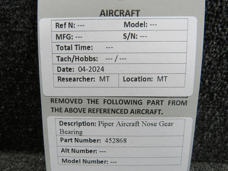 Piper Aircraft Parts 452868 Piper Aircraft Nose Gear Bearing