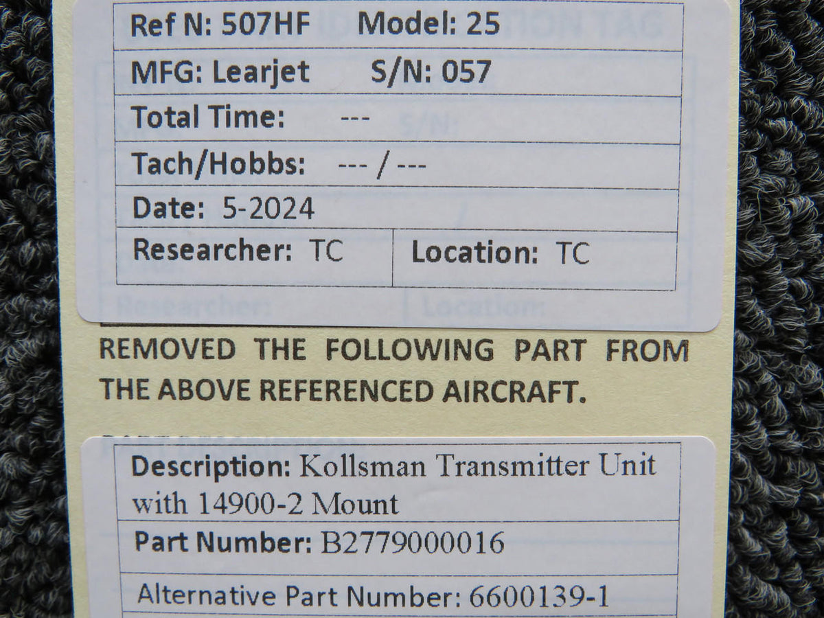 kollsman B2779000016, C2941180152 Kollsman Transmitter Unit with 14900-2 Mount