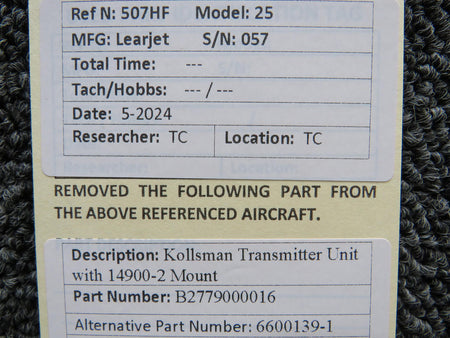 kollsman B2779000016, C2941180152 Kollsman Transmitter Unit with 14900-2 Mount