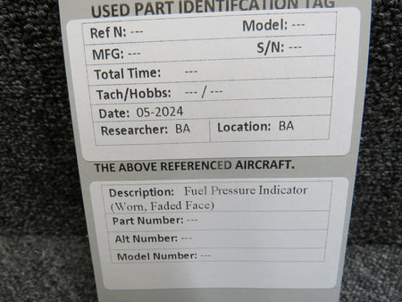 Does Not Apply Fuel Pressure Indicator (Worn, Faded Face)
