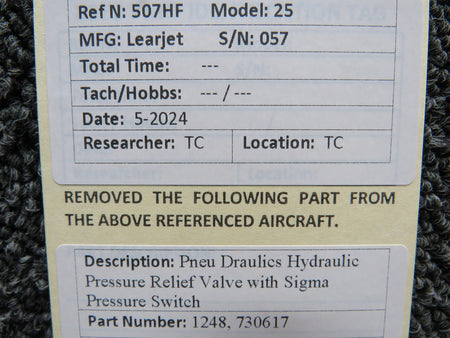 Pneu Draulics 1248, 730617 Pneu Draulics Hydraulic Pressure Relief Valve with Pressure Switch