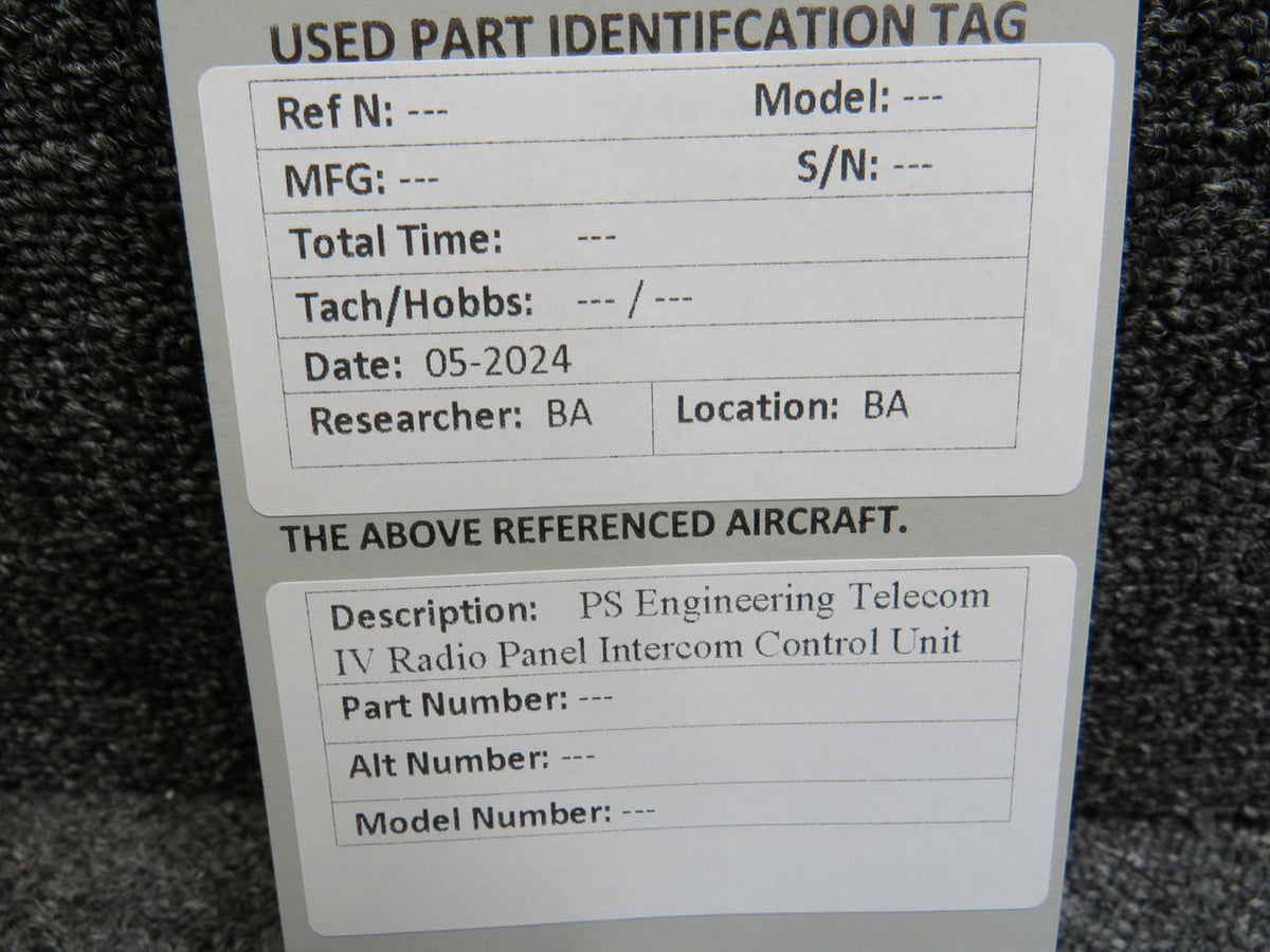 PS Engineering Telecom IV Radio Panel Intercom Control Unit