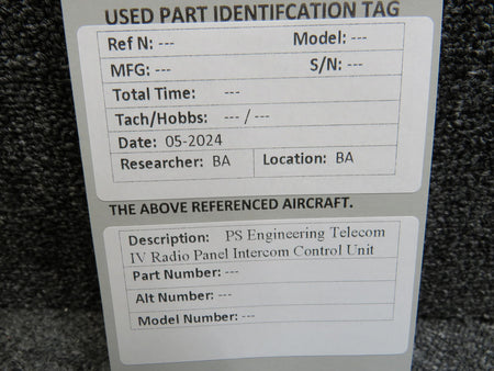 PS Engineering Telecom IV Radio Panel Intercom Control Unit