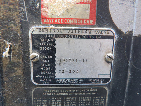 Airesearch 102076-11 Airesearch Series 1 Outflow Valve Control (Worn Grey Knob)